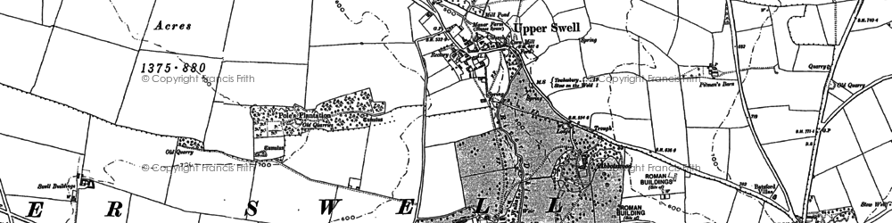Old map of Upper Swell in 1883