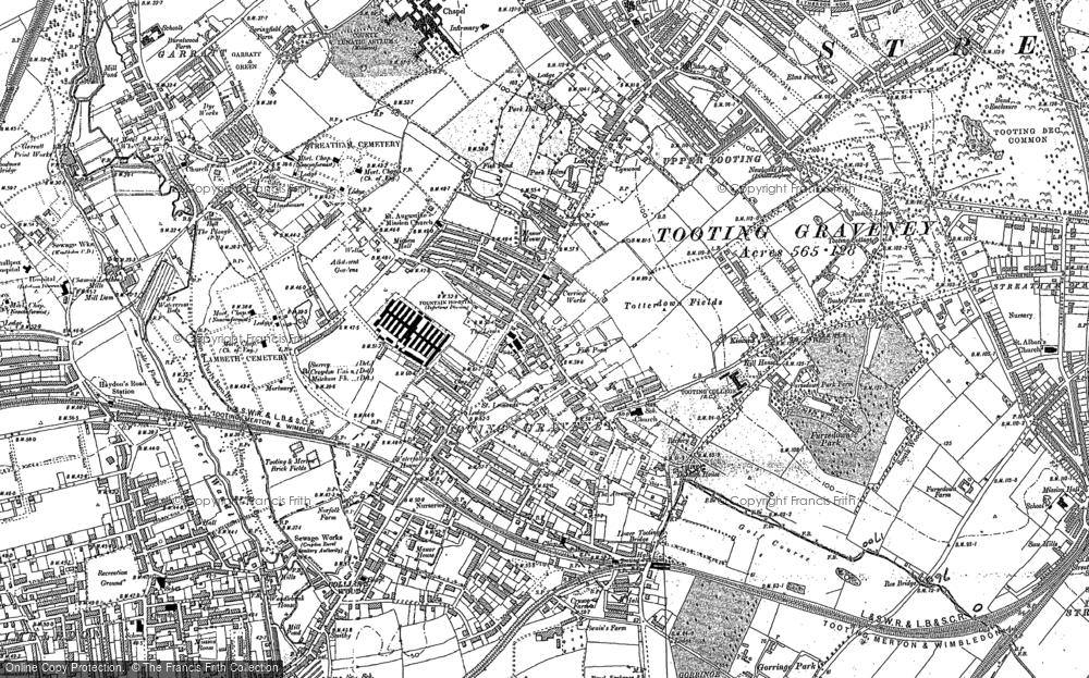 Old Map of Upper Tooting, 1894 in 1894