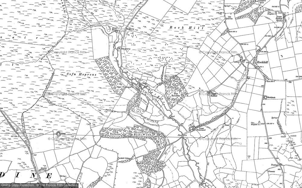 Old Map of Upper Treverward, 1883 - 1901 in 1883