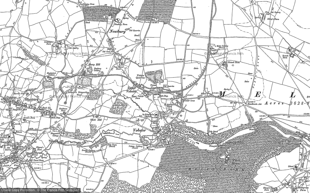 Old Map of Historic Map covering Vobster in 1884
