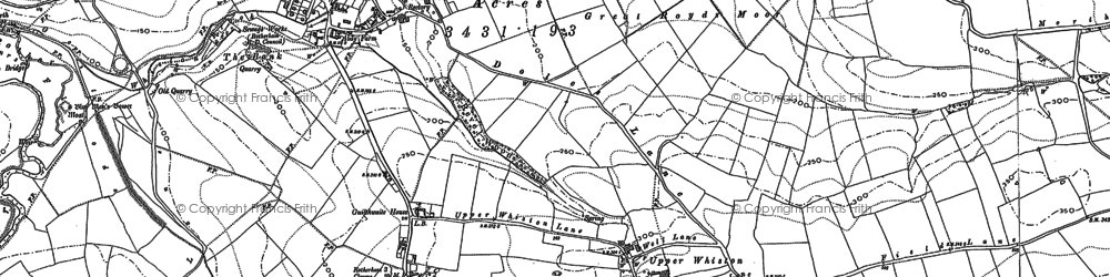Old map of Upper Whiston in 1890