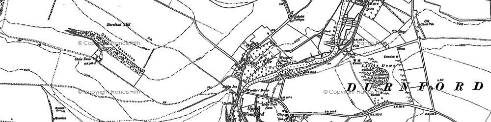Old map of Upper Woodford in 1889