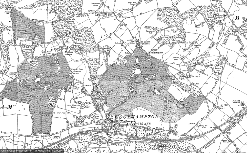 Old Map of Upper Woolhampton, 1898 - 1909 in 1898