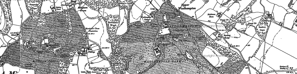 Old map of Upper Woolhampton in 1898