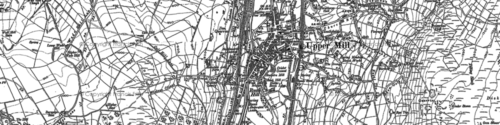 Old map of Uppermill in 1904