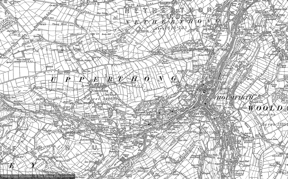 Old Map of Historic Map covering Hogley Green in 1888