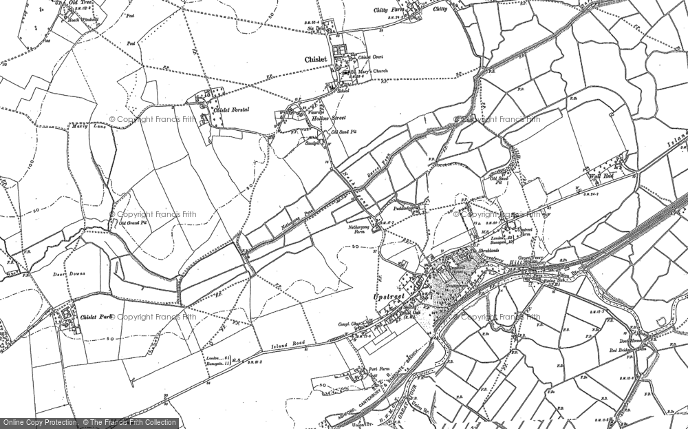 Old Map of Historic Map covering Wall End in 1896