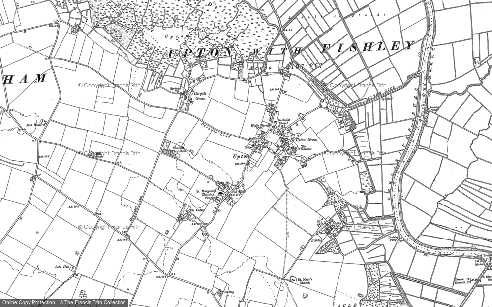 Old Map of Upton, 1884 in 1884