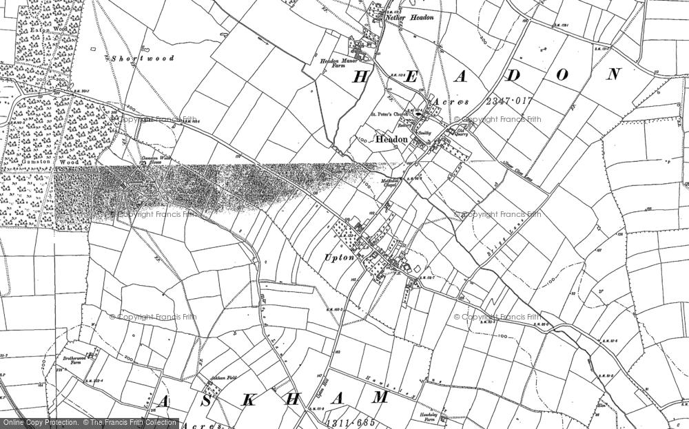 Old Map of Upton, 1884 in 1884