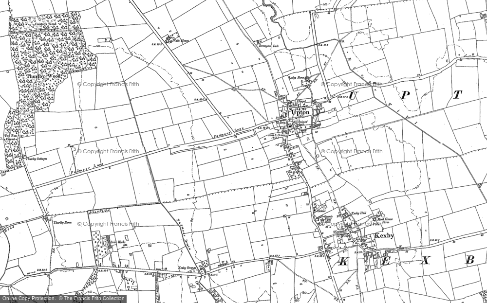 Old Map of Historic Map covering Sturgate Airfield in 1885