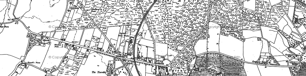 Old map of Upton in 1886