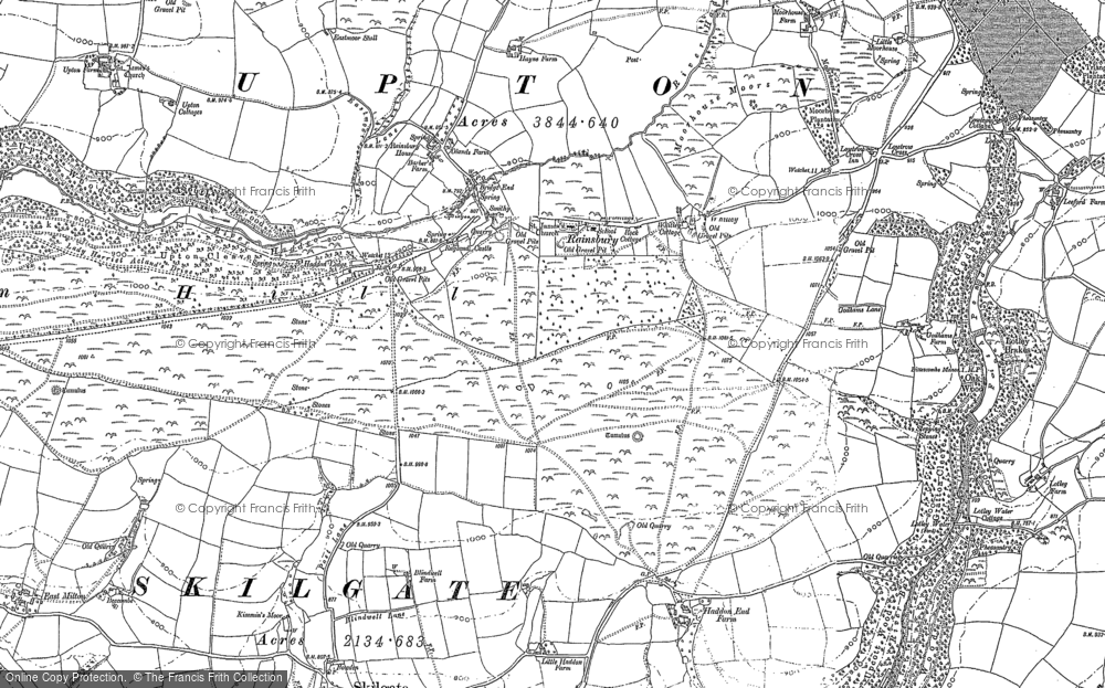 Old Map of Historic Map covering Bittescombe Manor in 1887