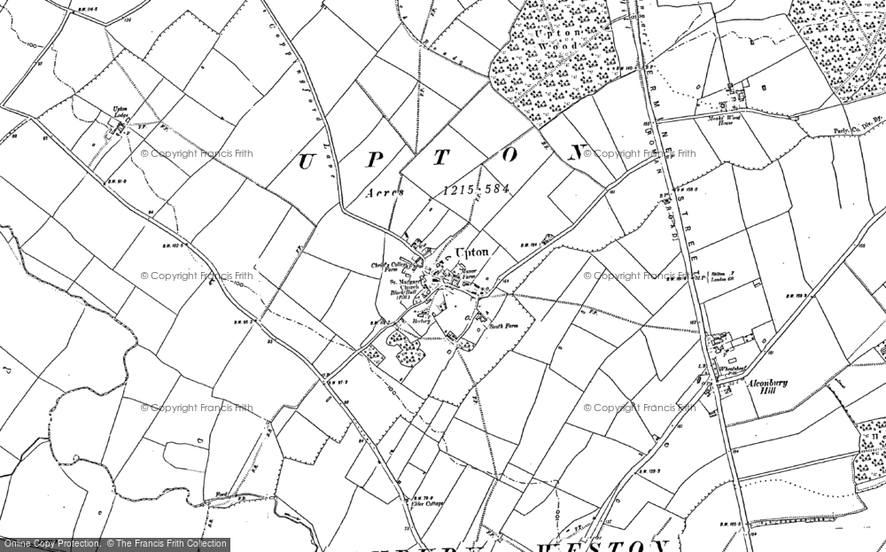 Old Map of Upton, 1887 in 1887