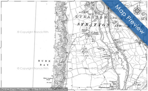 Old Map of Historic Map covering Efford Beacon in 1905