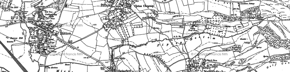 Old map of Upton Cheyney in 1901