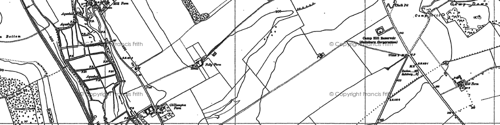 Old map of Upton Noble in 1884