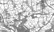 Old Map of Upton Pyne, 1886