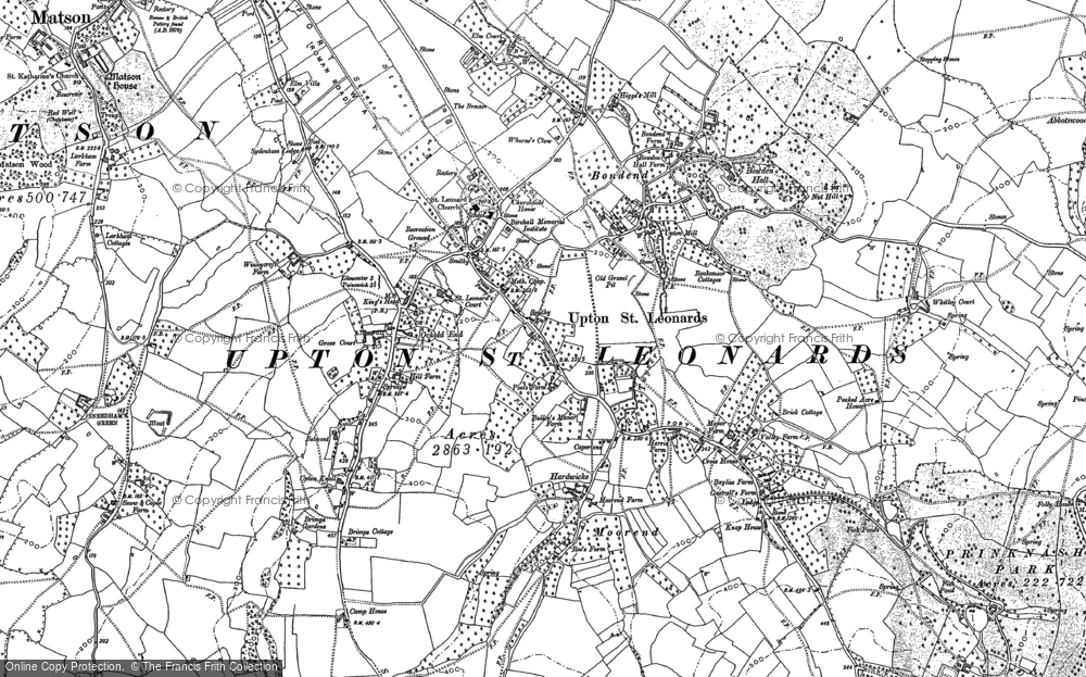 Old Map of Historic Map covering Moorend in 1883
