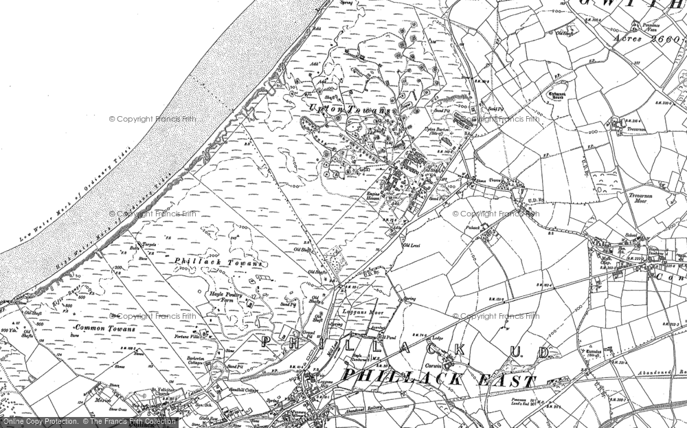 Old Map of Upton Towans, 1877 - 1906 in 1877