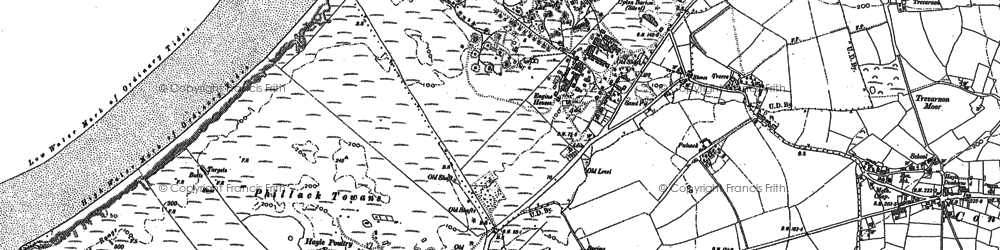 Old map of Upton Towans in 1877