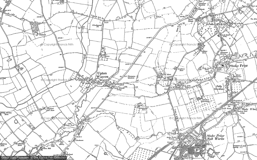 Old Map of Upton Warren, 1883 in 1883