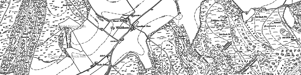 Old map of Upwaltham in 1896