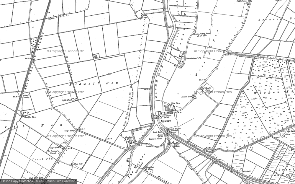 Old Map of Upware, 1886 in 1886
