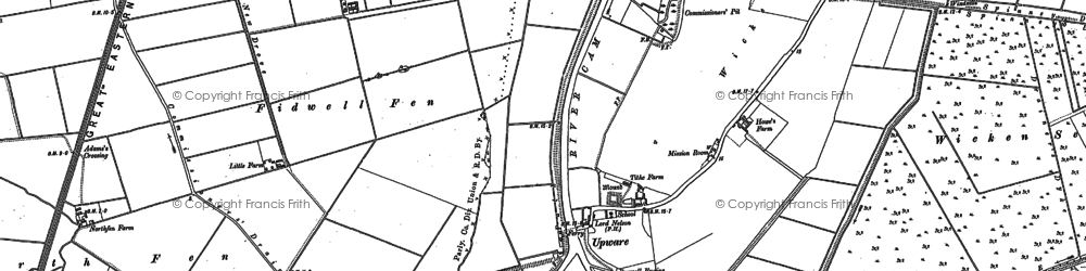 Old map of Upware in 1886