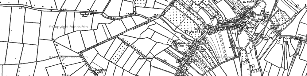 Old map of Upwell in 1886