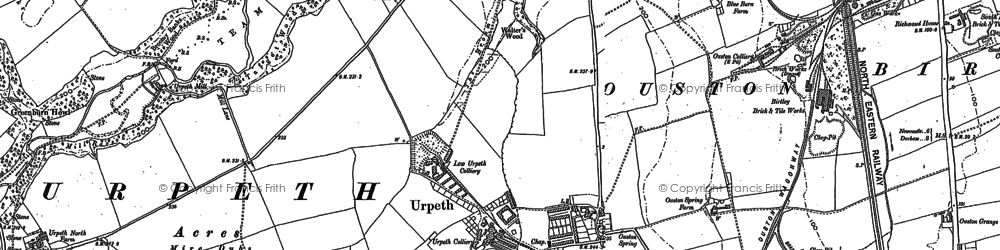 Old map of Beamish East Moor in 1895