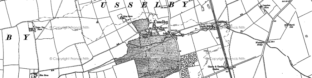 Old map of Usselby in 1886