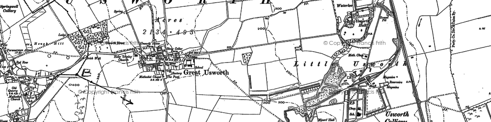 Old map of Usworth in 1895