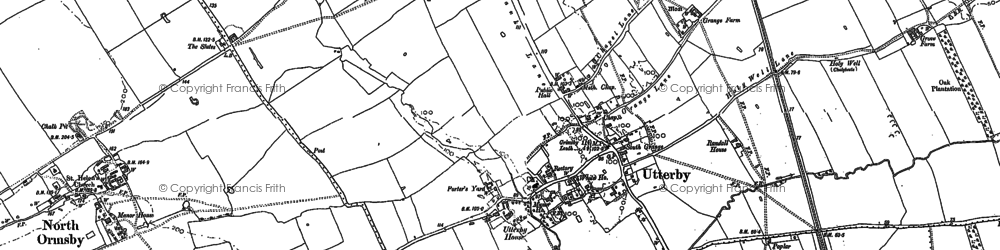 Old map of Utterby in 1887