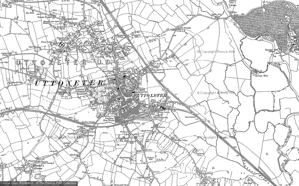 Old Map of Uttoxeter, 1899 - 1900 in 1899