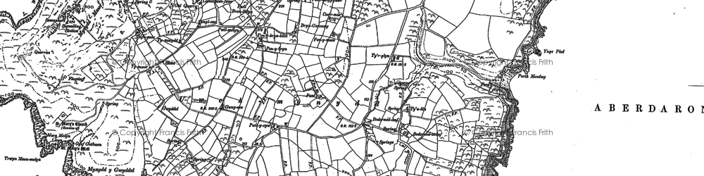 Old map of Braich y Pwll in 1899