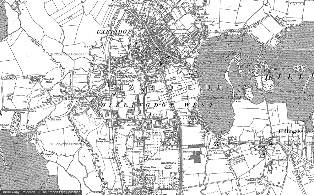 Old Map of Uxbridge, 1897 - 1932 in 1897