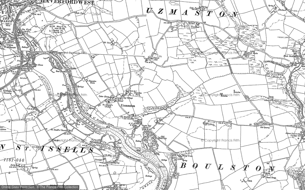 Old Map of Uzmaston, 1887 - 1888 in 1887