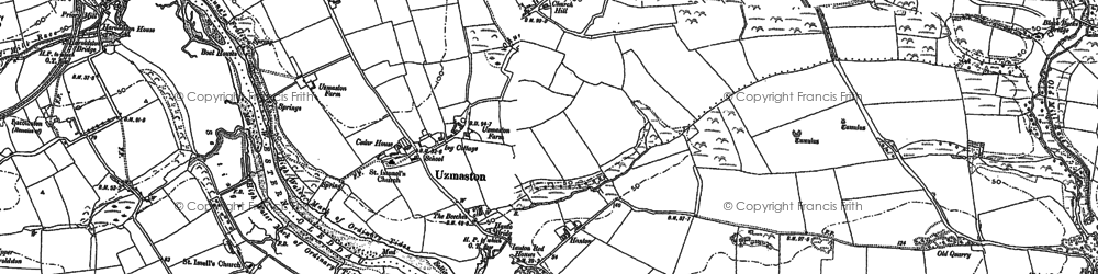 Old map of Uzmaston in 1887