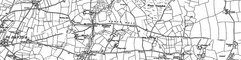 Old map of Llandruidion in 1906