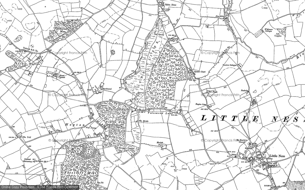 Old Map of Historic Map covering Vales Wood in 1881