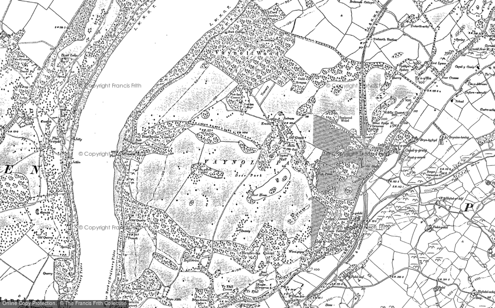 Old Map of Historic Map covering Bryntirion in 1899