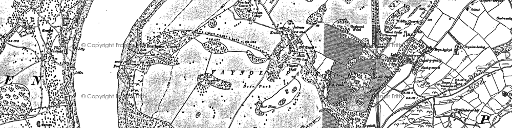 Old map of Vaynol Hall in 1899
