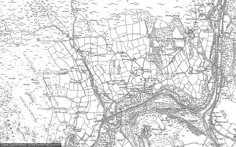 Old Map of Vaynor, 1884 - 1903 in 1884