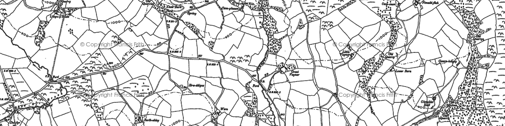 Old map of Banc Gwyn in 1888