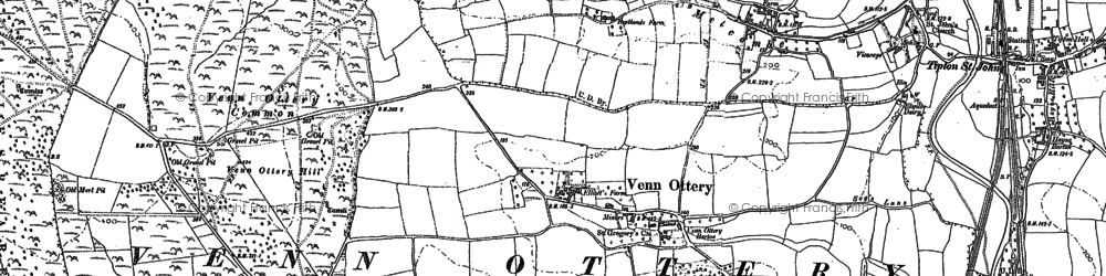 Old map of Venn Ottery in 1888