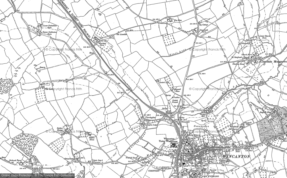 Old Map of Verrington, 1885 in 1885