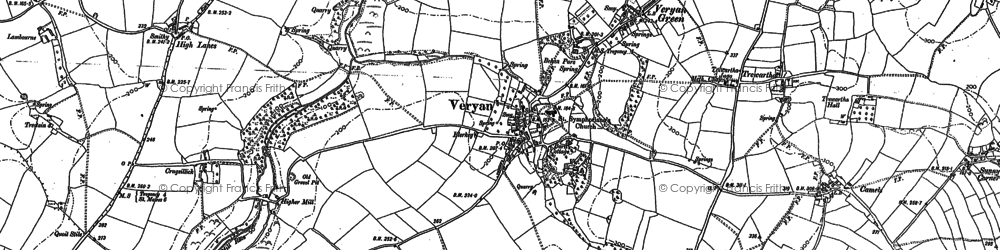 Old map of Veryan in 1879
