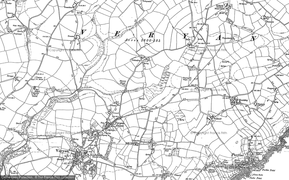 Old Map of Veryan Green, 1879 - 1906 in 1879