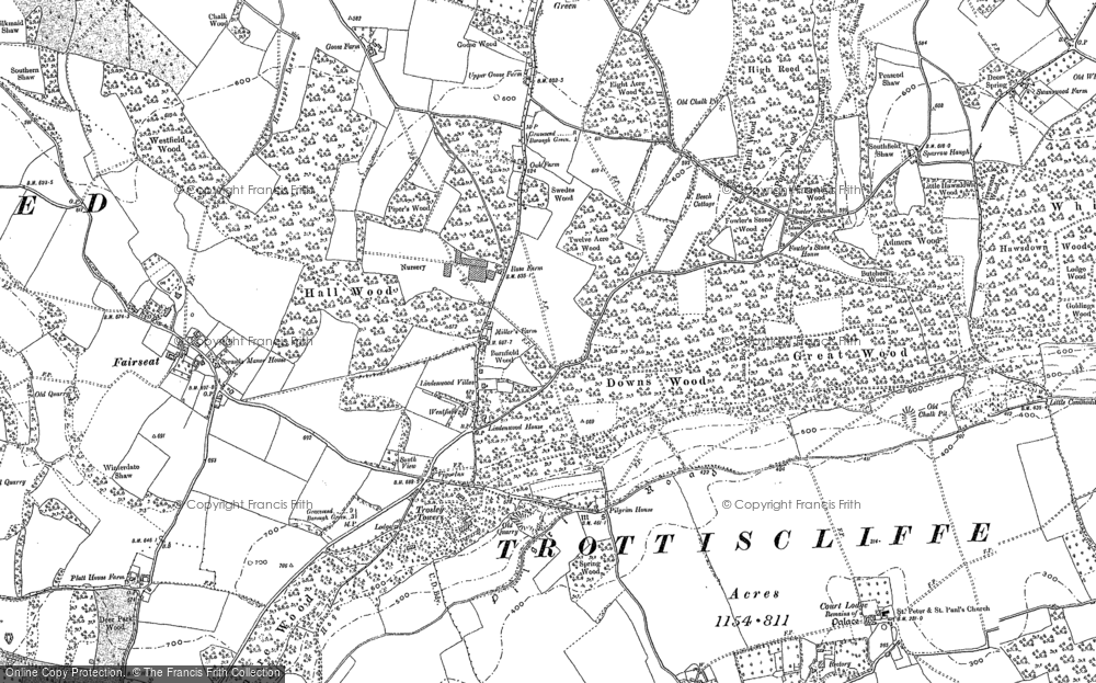 Old Map of Historic Map covering Culverstone Green in 1895