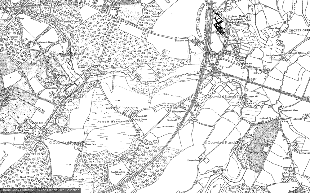 Old Map of Virginia Water, 1894 - 1912 in 1894